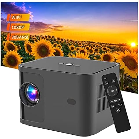 WiFi Projector Laptop Outdoor Projector PC Native 1080P 300ANSI 30’’-150’’ Picture Mini Portable Projector ElectricFocus Compatible with Android,iOS, TV Stick,iPhone ,PS5,PC,Laptop,Tablet -H89 Cover