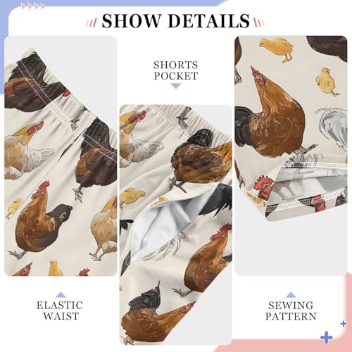 ALAZA Chicken Rooster Chick Pajama Lounge Pants Long Sleep Pajama Bottoms with Pockets4