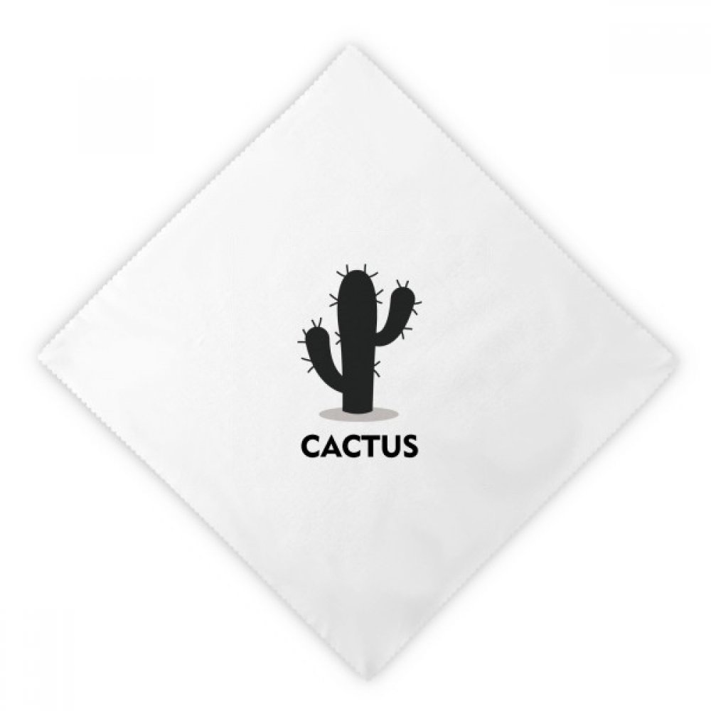 Serviettes en tissu réutilisable cactus vert serviette de table blanche 2Pcs