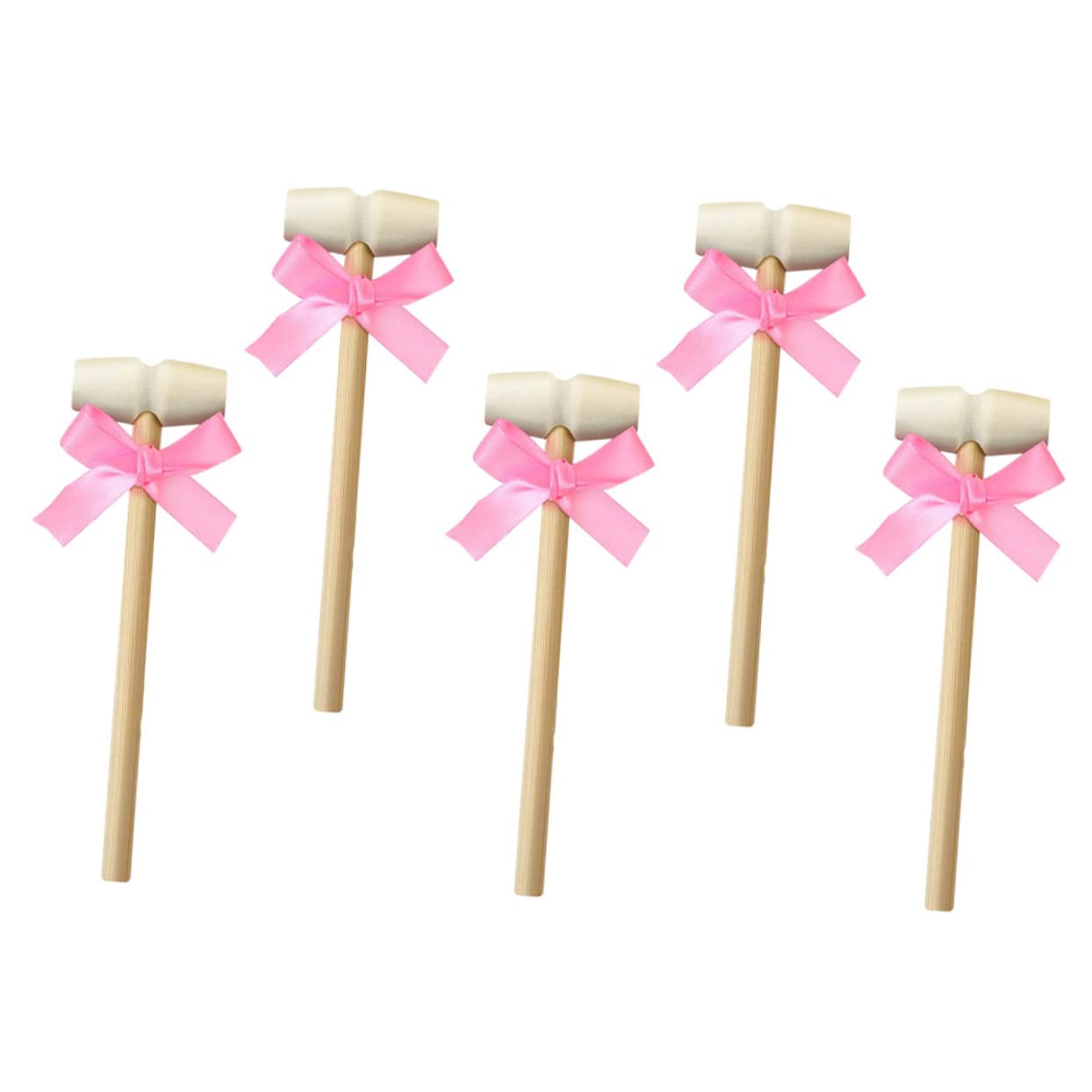 CHILDWEET 5pcs Natural Hardwood Crab Mallets Seafood Tool Mini Cake Hammer Toy Set