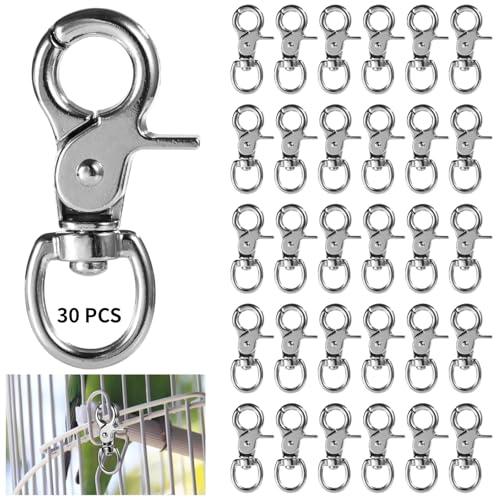 OMISTAR 30PCS Trigger Snap Hooks,360 Degree Heavy Duty Snaps Swivel Lobster Clasps,Swivel Claw Clips for Pet Cages,Dog Leash,Camera Straps,Snap Hook Purse