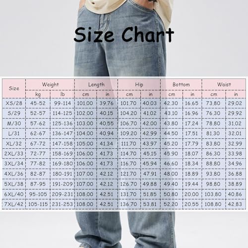 Men's Lightweight Jeans Baggy Wide Leg Casual Loose Streetwear Denim Long Summer Trousers with Pockets4