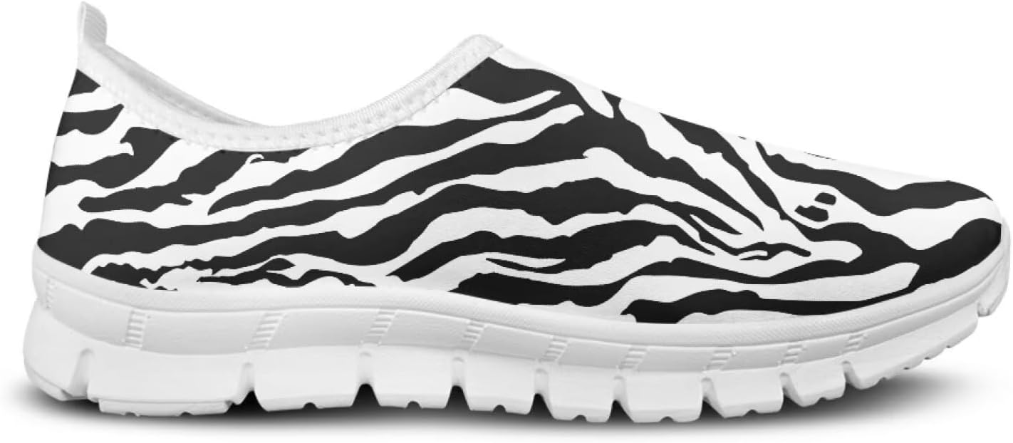 Modysero Breathable Slip On Sneakers for Women Tennis Shoes Womens No Laces Low Top Funny Graphic Print Shoes for Ladies