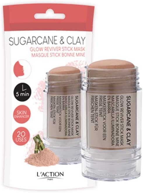 L'Action Paris Glow Reviver Stick Mask with Pink Clay and Sugar Cane
