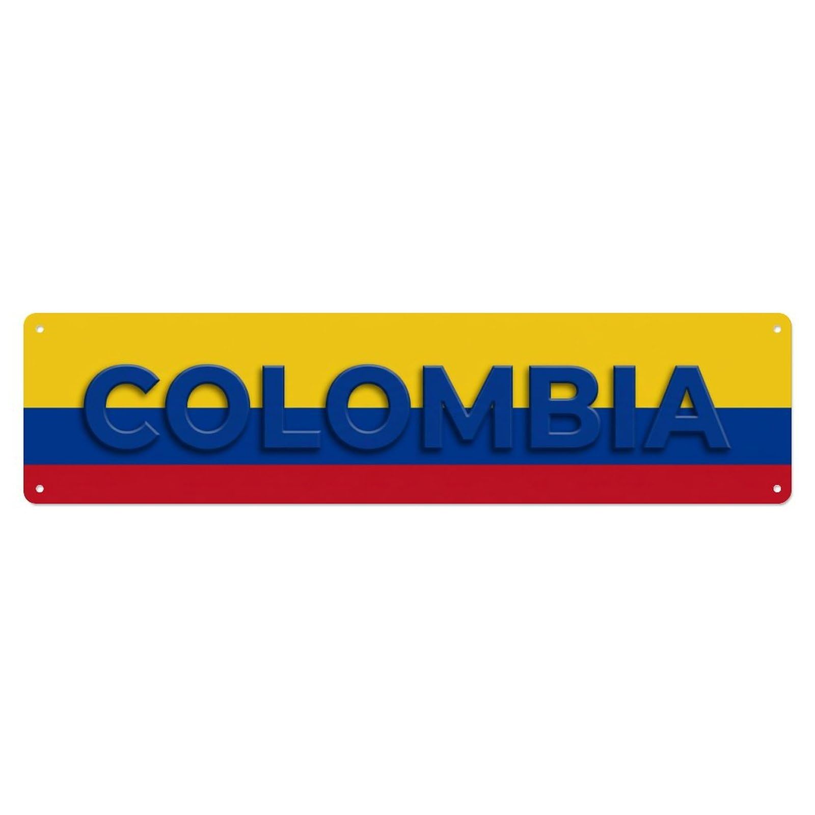 Metal Tin Sign Vintage Colombia Flag Pattern