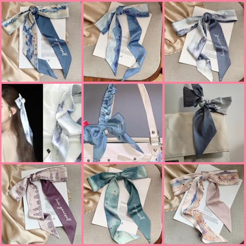 Hair Scarf for Women, Summer 6 PCS Head Scarf Hair Neck Scarves, Purse Scarf for Handbags, Fashion Accessories3