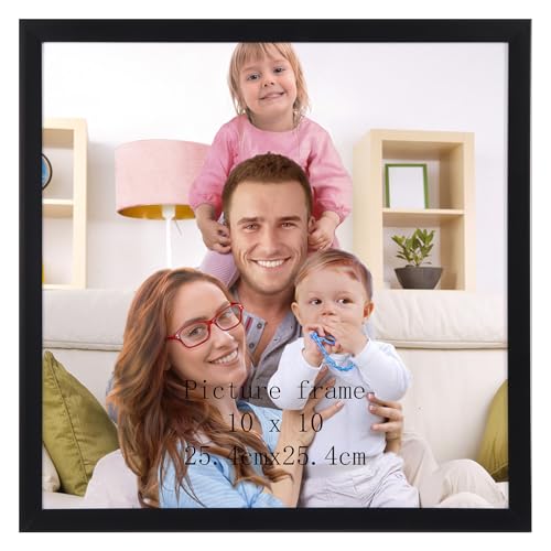 Giftgarden Schwarz Bilderrahmen 25x25 cm, Moderner Fotorahmen für...