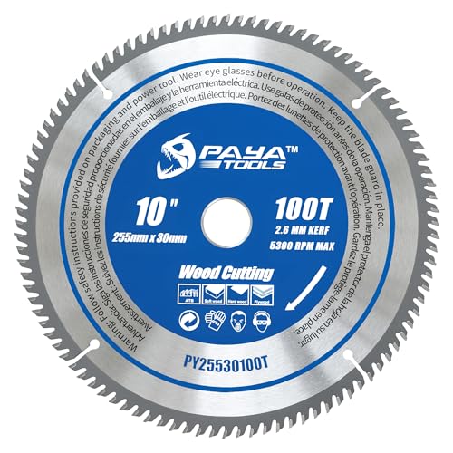 PAYA TCT Hoja de sierra circular Ø 255 mm x 30 mm 100 dientes sierra circular accesorios sierras bricolaje corte leña para palets, madera, etc. PY25530100T TÜV Rheinland Tested and Certified