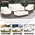Aacabo Patio Furniture Covers Set,4-Piece 600D Heavy Duty Waterproof Outdoor Furniture Cover for Patio Swivel Rocker Chairs,Loveseat and Coffee Table,Beige & Brown