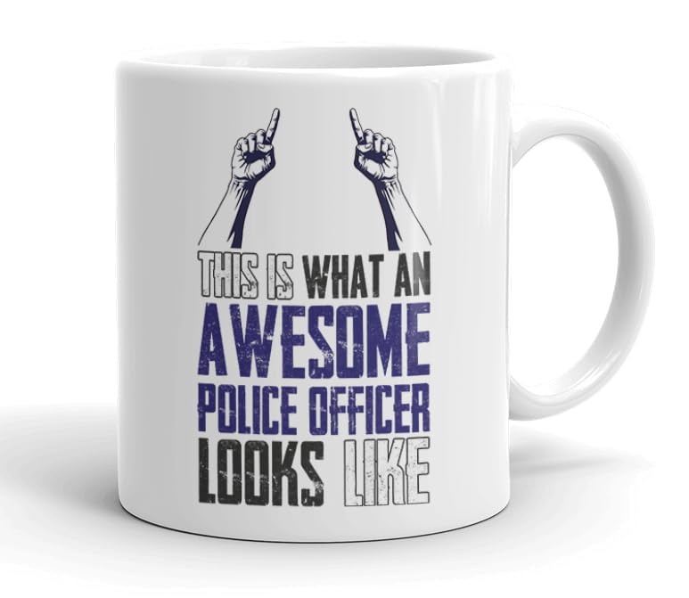 VIROSA Funny Police Officer Mug – “This is What an Awesome Police Officer Looks Like” – Gift for Cops or Law Enforcement – 11oz Ceramic Cup