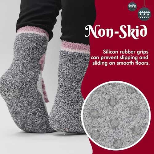 Image of Snoozies Fuzzy Funny Socks for Women, Christmas Sock 1 Pair, Cozy Winter Holiday