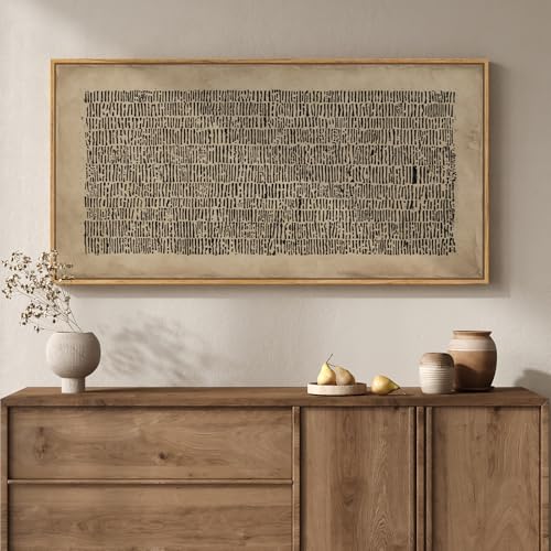 Large Framed Abstract Wall Art for Living Room, Neutral Wabi