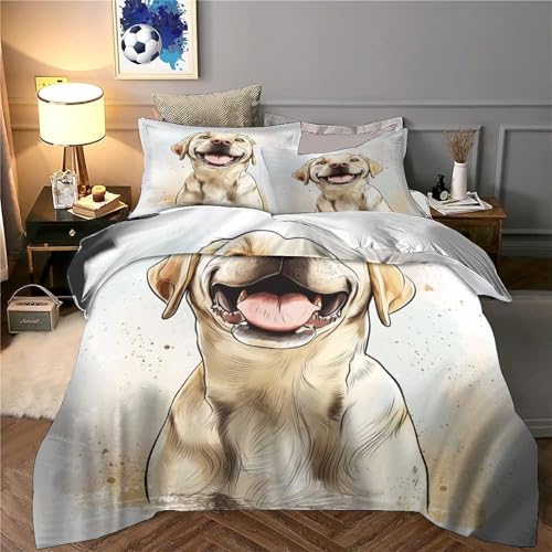 Housse de couette microfibre inaltérable avec motif animal de dessin animé