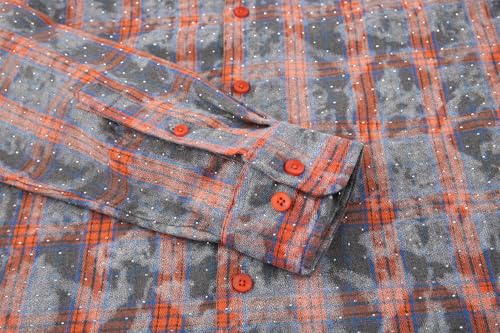 Image of Alex Vando Mens Button Down Regular Fit Long Sleeve Casual Flannel Shirts