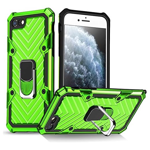 Cuoqing iPhone SE 2020 fodral, iPhone 8-fodral, iPhone 7 fodral kraftigt stötsäkert skydd med ringfodral fodral fodral passar för iPhone SE 2020/iPhone 8/iPhone 7