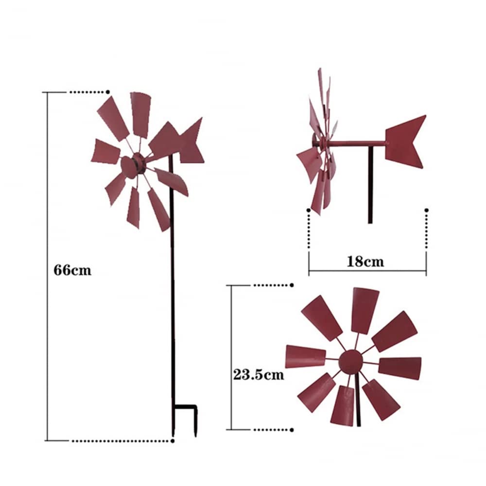YXSH Molino De Viento De Metal De Moda, Molino De Viento De Estilo Europeo Y Americano Decoración Al Aire Libre Molino De Viento De Paisaje Patio De Casa Molino De Viento De Hierro Forjado- Blue