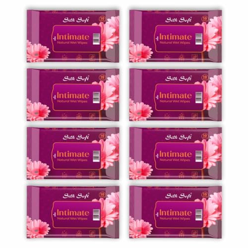 Image of Intimate Wipes Women - 80 Wipes (Pack of 8 x 10) | Menthol & Fragrance Extract | pH Balanced, Alcohol & Paraben Free | Skin-Friendly Daily Hygiene