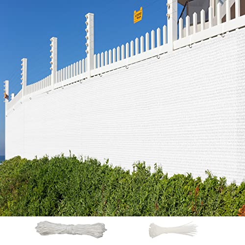 NINGBAI Brise-Vue pour Balcon 50 x 500 cm Écran Brise-Vue, Pare-Vue De Jardin, Protéger Les Écran D'Intimité Protection solair, avec Œillets Attaches de Câble pour Balcon et Clôture Porches, Blanc