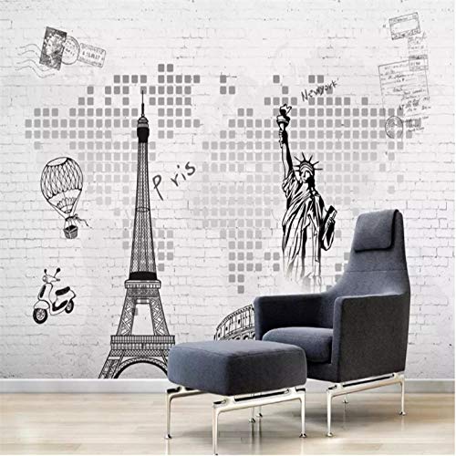 papier peint panoramique tapisserie murales stickers muraux Salon papier peint chambres d'enfants sans couture brique Paris Tower Papier Peint 3d poster Cover