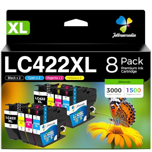 Cartouches LC422XL haute capacité pour lot de 8 encres compatibles Brother MFC-J6940DW