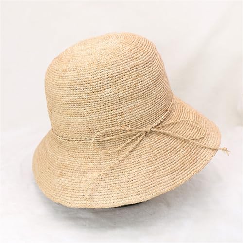 Dense Braided Raffia Hat Children Seaside Sun Hat Beach Sun Hat Foldable Sunscreen Hat3