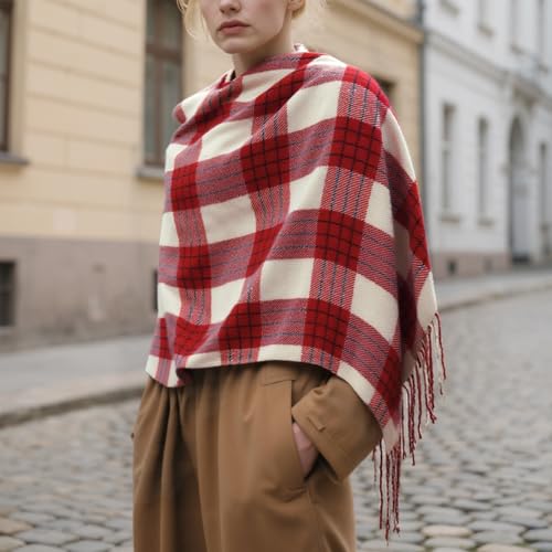Image of Loritta Winter Scarf for Women, Long Plaid Shawl Wraps Scarves Gifts