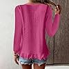 3/4 Sleeve t Shirts for Women Long Sleeve Eyelet T... #2