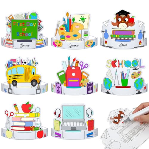 Zhanmai 48 Pcs Holiday Headbands Craft Kits Paper Crowns Art Part...
