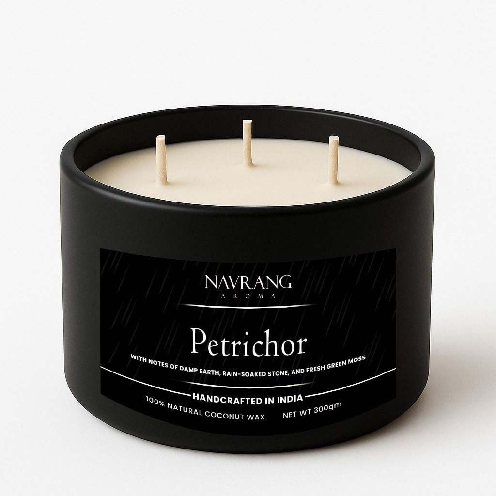 Three Wick Candle | 300g | Eco-Friendly Coconut Wax with Neem, Citronella & Essential Oils | The Remedial Store (Petrichor)-image-33