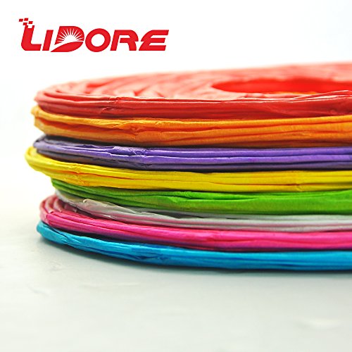 LIDORE 8 Pack Assorted Different Multi Color Chinese Paper Lanterns Lamps 8 Inch - Thumbnail 3