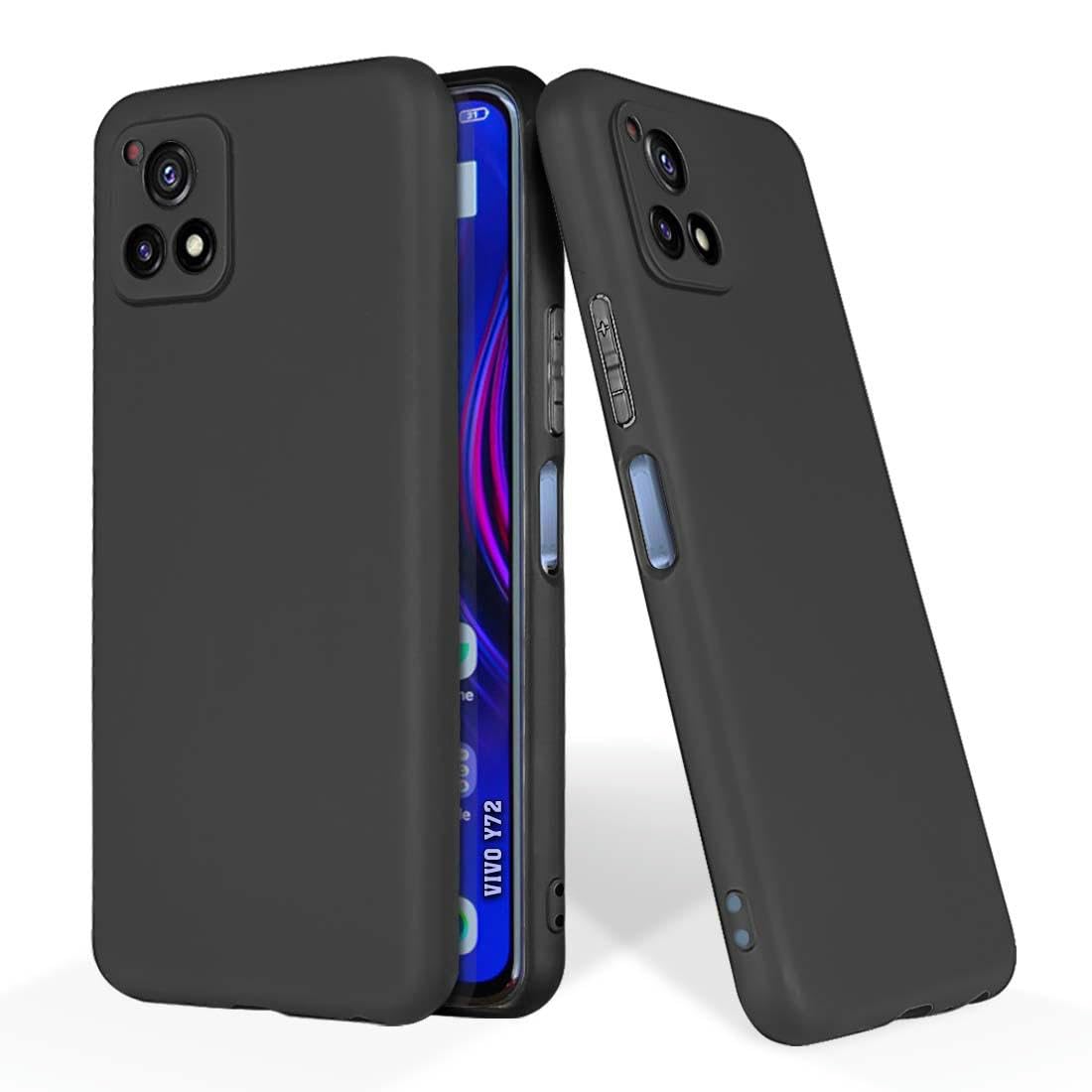 PrintWhiz Soft Silicone Mobile Back Cover Compatible with vivo Y72 5G | Shockproof Protective Case/Cover with Full Edge Protection (Plain Black)($BL-VIV-Y72-000) (B0CSSZKM5X) Amazon Price History, Amazon Price Tracker