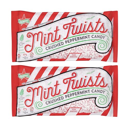Atkinson's Mint Twists Crushed Peppermint Candy for Baking 8 Ounces (2 Bags 16 oz)