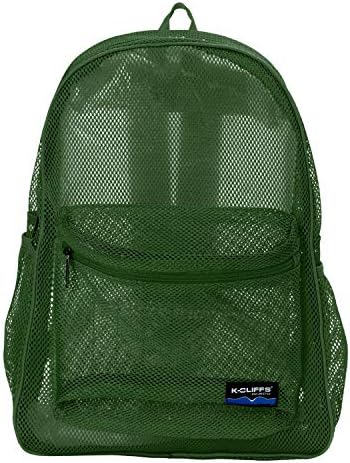 NiceAndGreat Heavy Duty Classic Student Mesh Backpack | Padded Straps | Green