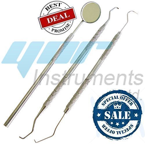 YNR Dental Kit - Tooth Scraper, Mirror, Probe & Scaler Set For Tartar & Plaque Removal