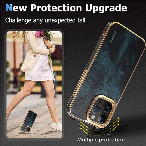 Coque iPhone 15 en cuir véritable de luxe et étui de protection fin - 2