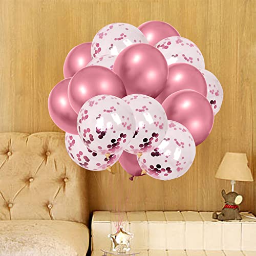 Image of AMFIN Pink Theme Birthday Decorations /Pink Baby Shower Confetti /Birthday Decoration Girl /Anniversary Party Balloons /Welcome Girl Room Decoration /Confetti Decoration Balloons - Pack of 200