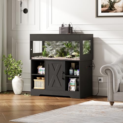 Image of Herture 40 Gallon Reptile Terrarium Tank with Cabinet,Reptile Enclosure