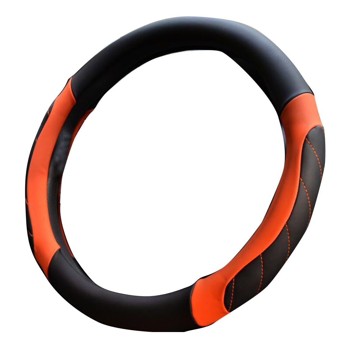 Mayco Bell Unisex's Soft Fiber Leather Braid On The Steering-Wheel of Car Steering Wheel Cover (Orange)