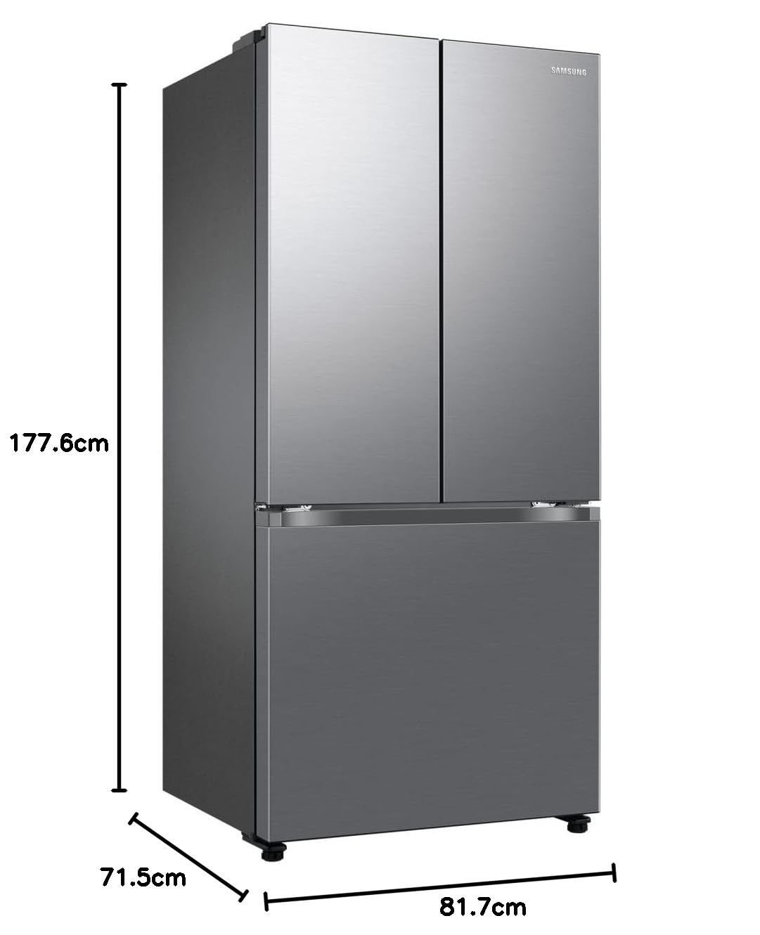 SAMSUNG Réfrigérateur 3 portes AI RF50C510ES9/EF, WiFi+AI Energy Mode, Twin Cooling Plus, 496 L, LxAxP : 81,7 x 177,6 x 71,5 cm, métal inox