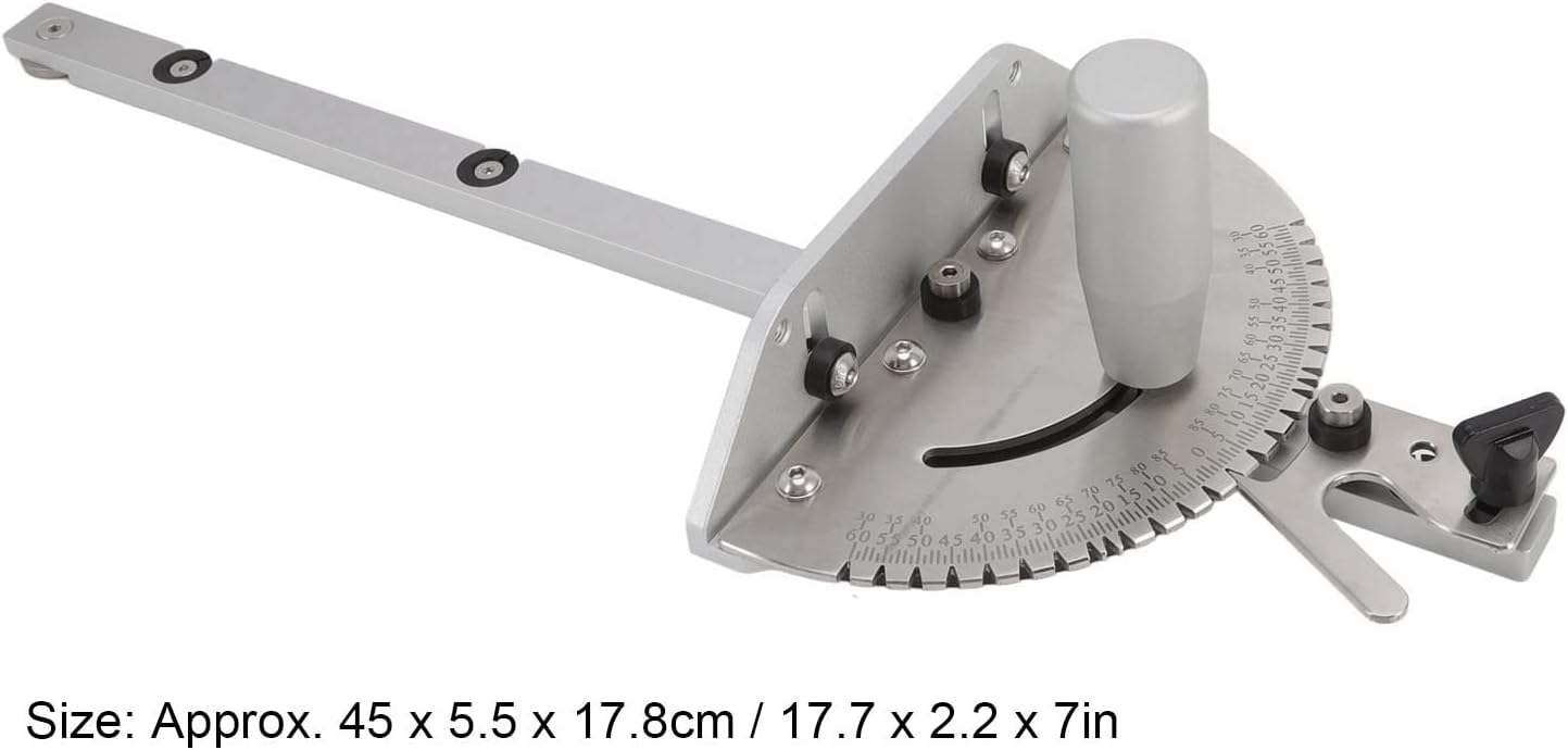 Miter Gauge,Table Saw Miter Gauge, Universal Aluminum High Accuracy Saw Miter with Multiple Angle Stops, Tools DIY Accessiories for Woodworking