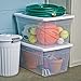 Sterilite 8-Pack 56 Quart Storage Box, Stackable Clear Plastic Bins with Snap-On Lids - Heavy-Duty Organizing Containers for Closet, Bathroom, and Office