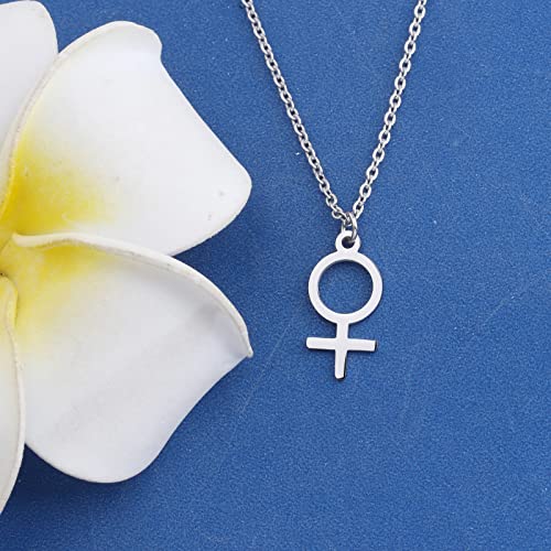 KEYCHIN Feminine Astrological Gender Necklace Venus Symbol Charm Pendent Female Symbol Pendant Jewelry3