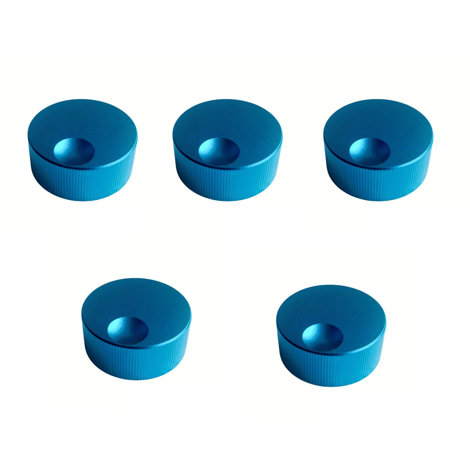 Zxfdsfdbnm Blue 5Pcs Aluminum Rotary Control Knobs For Professional Music Devices Perfect For Electronics Projects Easy Replacement Knob