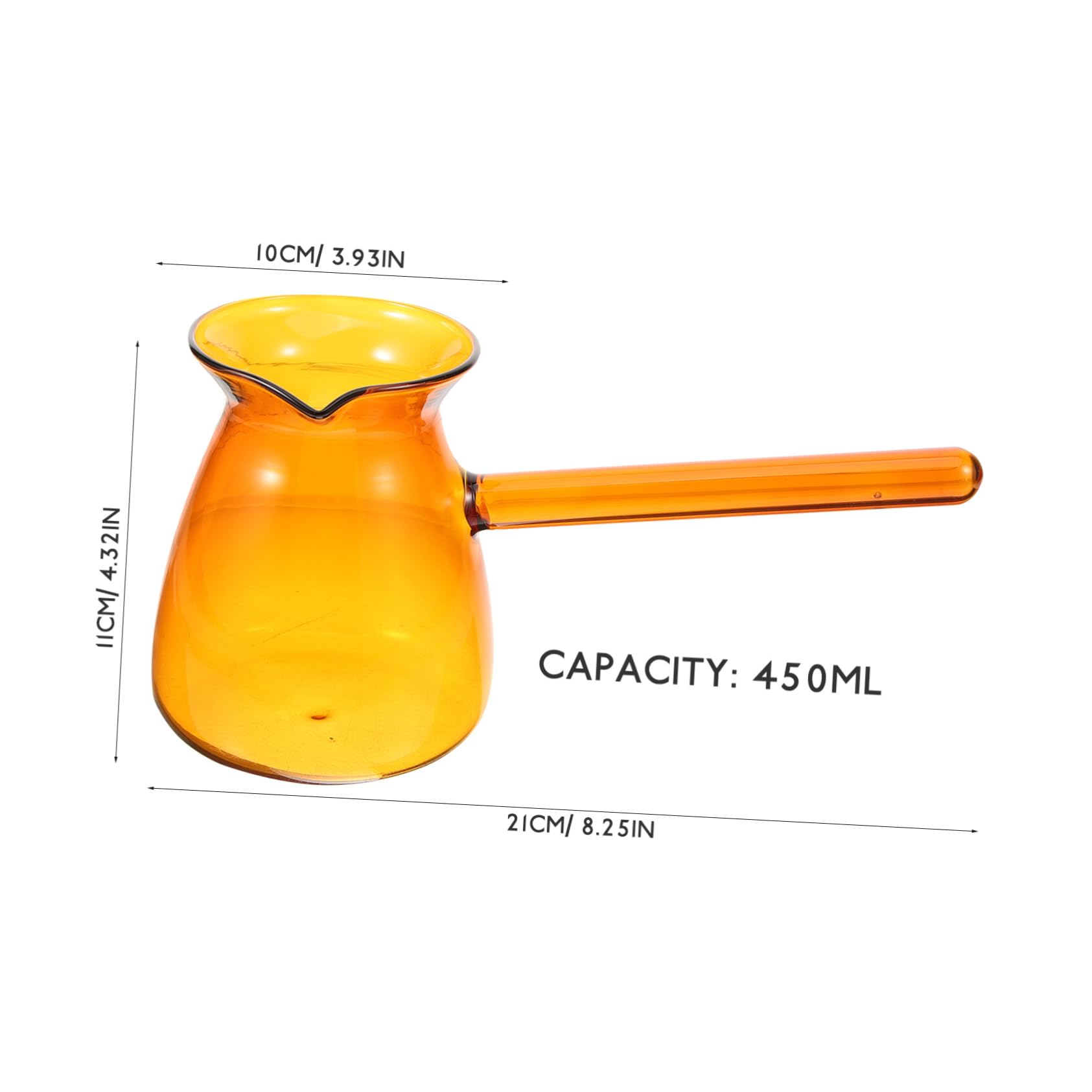 AUTSUPPL Glass Coffee Pot Heat-resistant Turkish Coffee Maker Carafe Pitcher Heat-resistant Teapot Side Handle