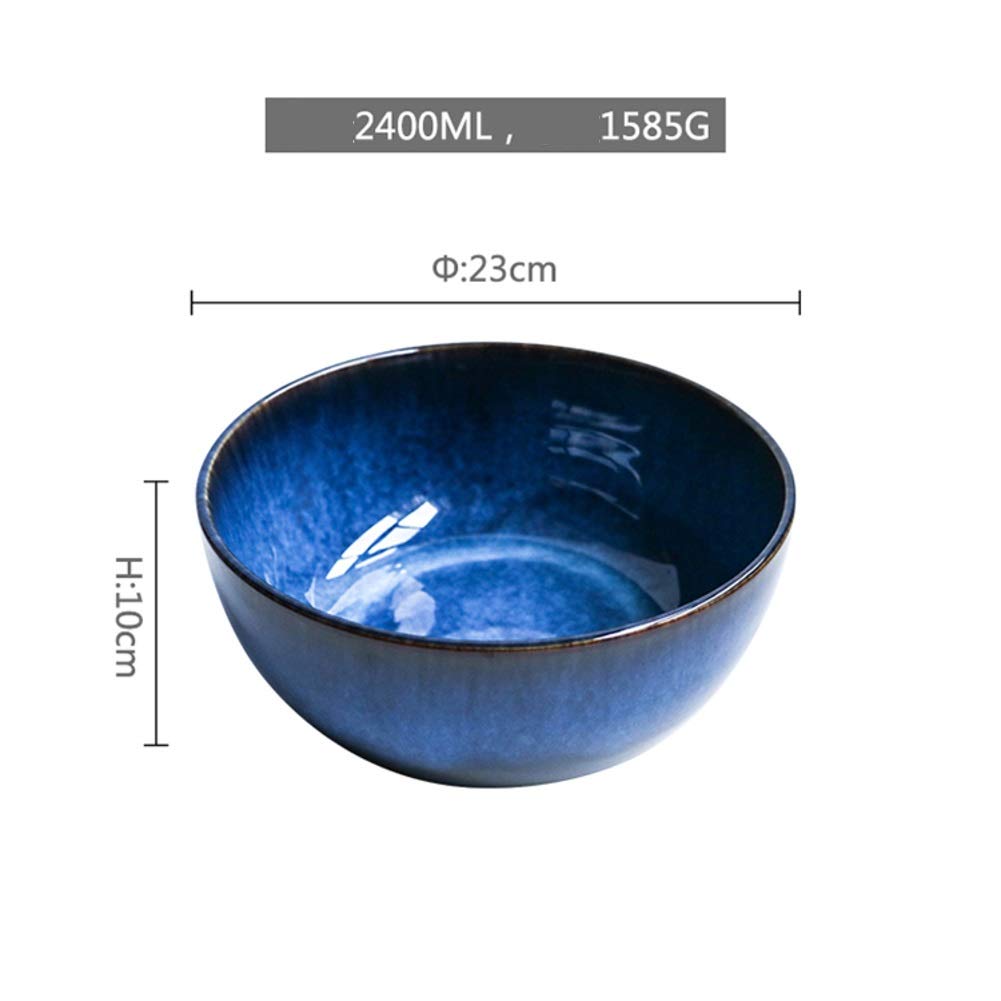 Grand bol japonais en céramique, saladier, bol de mélange de fruits et de soupe de ramen rétro, plat de service en céramique pour les fêtes, bols de nourriture, bols de céréales et de nouilles