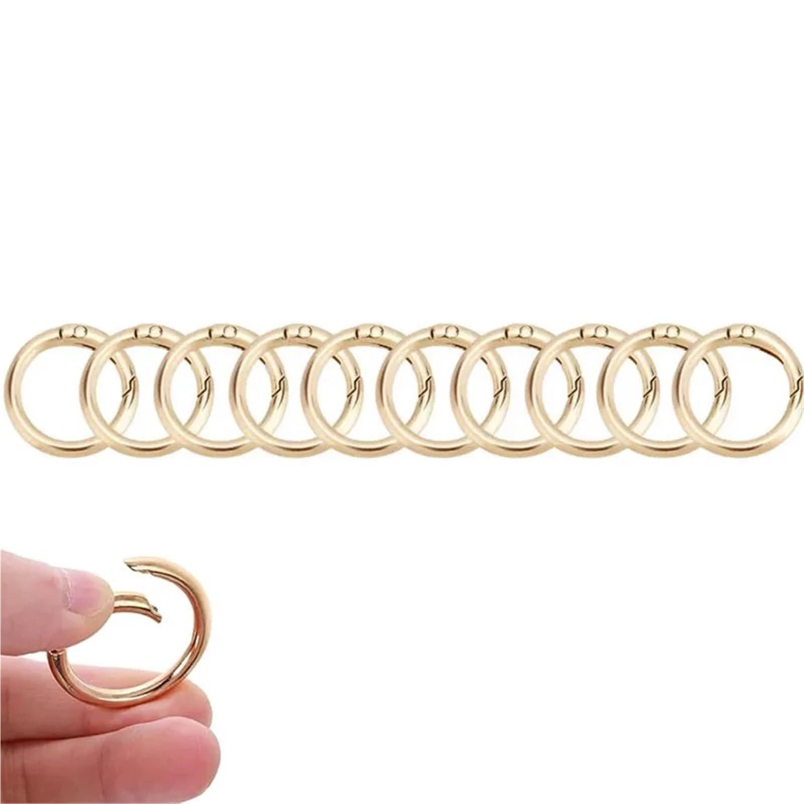25pcs Openable O Ring Spring Clasps for DIY Jewelry Metal Round Carabiner Keychain Bag Clips Hook Dog Chain Buckles Connector for Keyrings,Wallets(Gold,26mm)