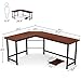 Tribesigns Modern L Shaped Desk Corner Computer Desk PC Laptop Gaming Table Workstation for Home Office, Wood & Metal (Mahogany Brown)