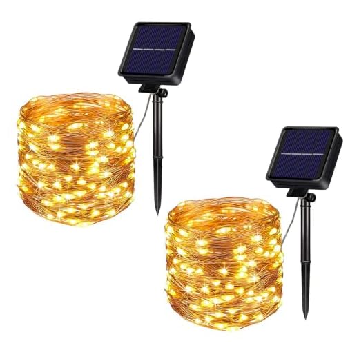 Sunnest Ljusslinga batteri, 2-serie 10 m LED-ljuskedja batteridriven 8 lägen koppartråd lampor med fjärrkontroll och timer vattentät IP68 för inomhus/utomhus juldekoration, varm vit