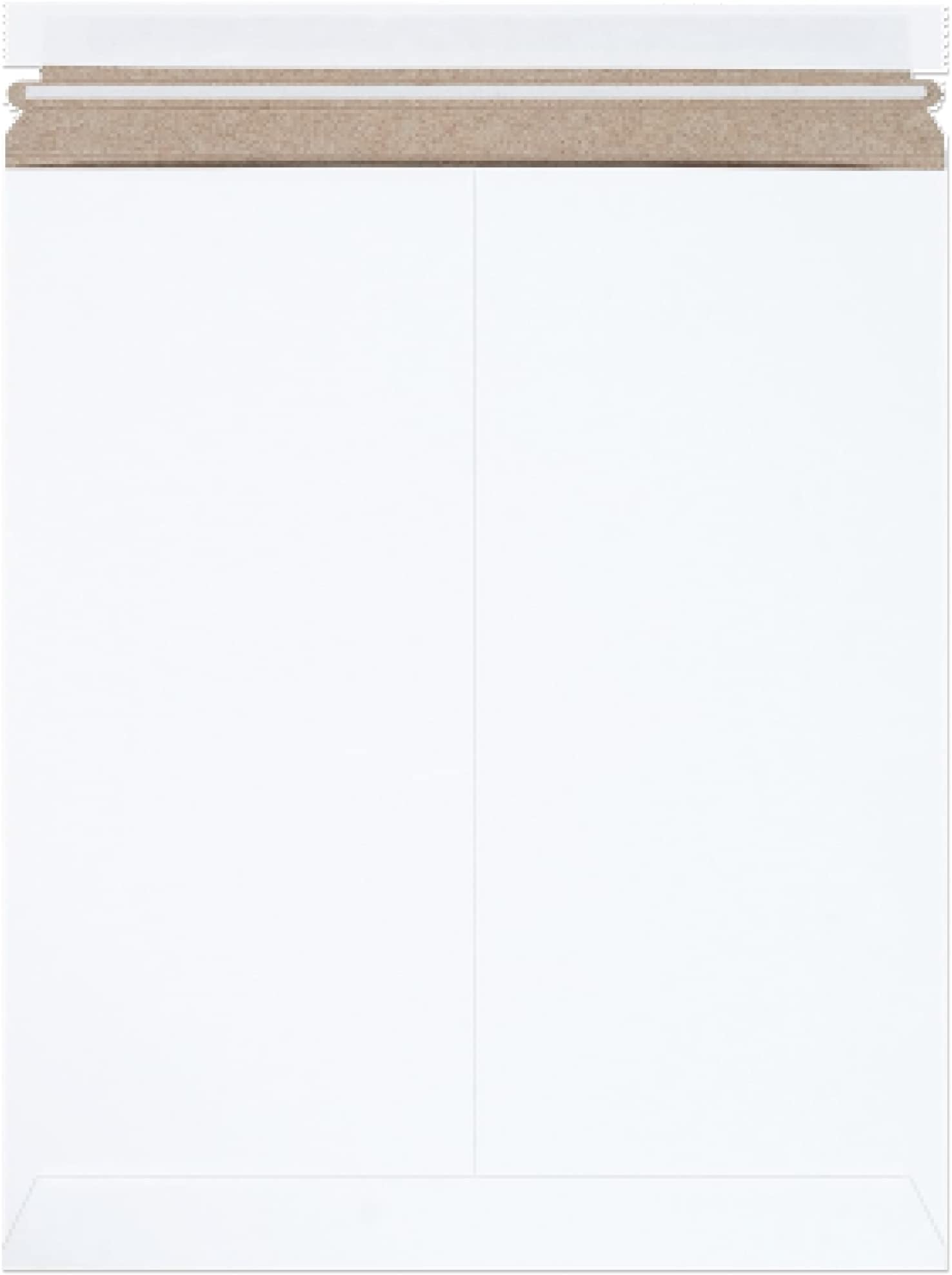 BOX USA Rigid Mailers 12" x 15" (100-Pack) - Cardboard Mailer Envelopes for Photos, Artwork, Certificates - Stay Flat