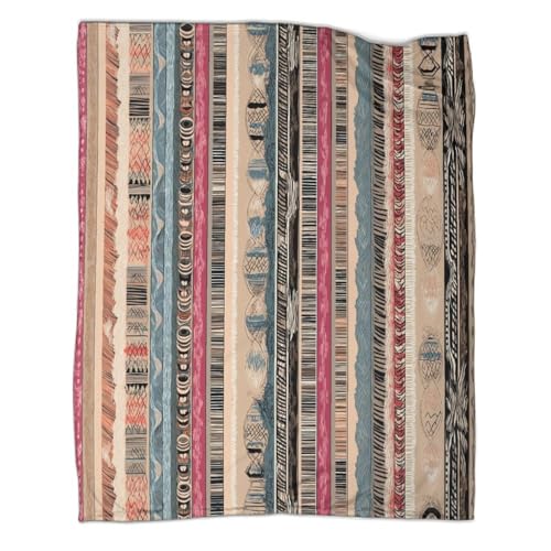 kaiyun Abstrakte Stammesmuster, Streifen & geometrische Elemente 3D-gedruckte Decke Design-Tagesdecke Weiche Und Mikrofaser Sofa Bettwäsche 40x50inch(100x130cm)